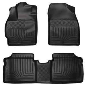 Toyota Prius Floor Liners - Front + Rear - Husky Liners - WeatherBeater - Black - `10-`12